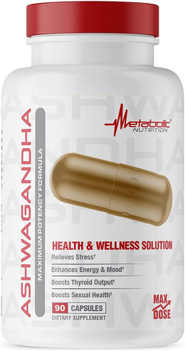 Metabolic Nutrition Ashwagandha 2200mg Adaptogen Capsules 30 Servings - KSM-66® Ashwagandha Root Extract 1100mg | Svpplements
