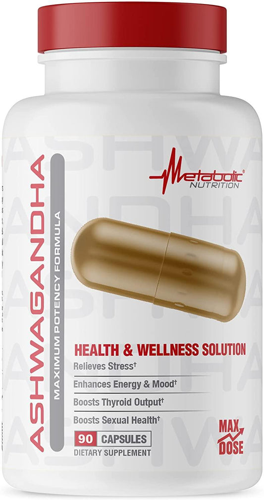 Metabolic Nutrition Ashwagandha 2200mg Adaptogen Capsules 30 Servings - KSM-66® Ashwagandha Root Extract 1100mg | Svpplements