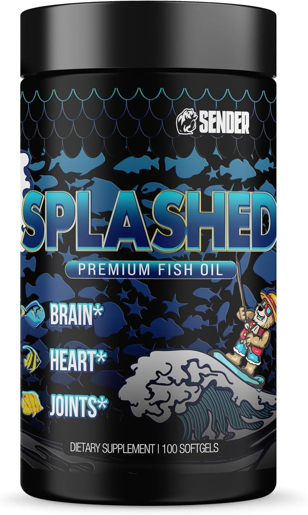 Sender Splashed Fish Oil Softgels 100 Servings - EPA 360mg | Svpplements