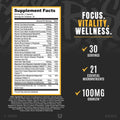 RYSE VitaFocus Multivitamin Capsules 30 Servings Supplement Facts - Cognizin® Citicoline 100mg providing 30mg | Svpplements