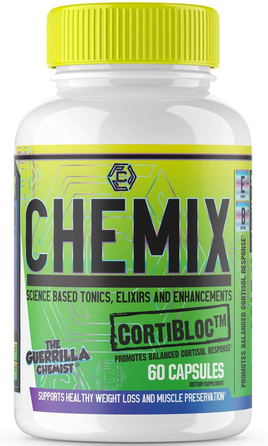 Chemix CortiBloc Cortisol Support Capsules 60 Servings - Emodin 95% (from Polygonum cuspidatum) 250mg | Svpplements
