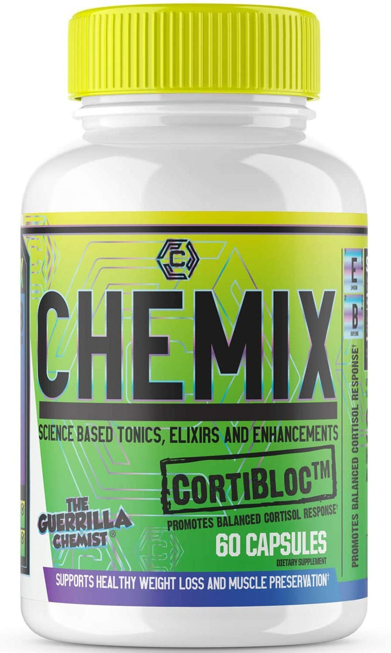 Chemix CortiBloc Cortisol Support Capsules 60 Servings - Emodin 95% (from Polygonum cuspidatum) 250mg | Svpplements