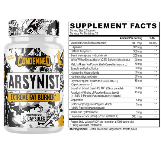 Condemned Labz Thermogenic Weight Management Supplement - Supplement Facts | Svpplements