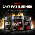 Enhanced Enhanced | All Day Shred | Stim Free Fat Burner Powder - Side View | Svpplements