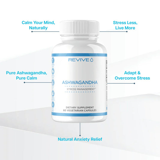 Revive Ashwagandha Capsules 60 Servings Supplement Facts - KSM-66® Organic Ashwagandha Root Extract 500mg | Svpplements
