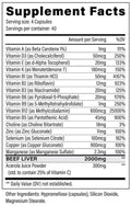 Black Magic Nine Lives Vitamin Mineral Supplement 40 Servings Supplement Facts - Beef Liver 2000mg | Svpplements