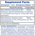 Hi-Tech Black Elderberry Wellness Tablets 120 Servings Supplement Facts - Black Elderberry extract (berry) | Svpplements