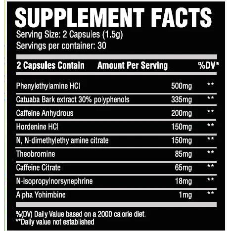 Chemix Dietary Supplement - Supplement Facts | Svpplements