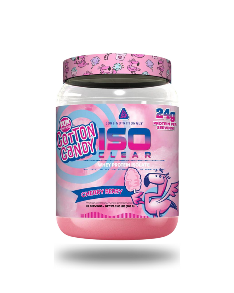 Core Nutritionals Iso Clear Whey Isolate Protein Powder Cotton Candy 30 Servings - Leucine 3250mg | Svpplements