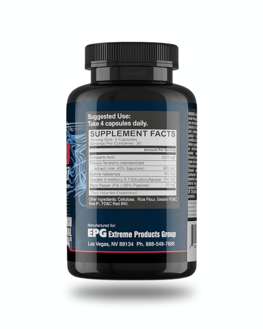 EPG Testoshred Hormone Support Capsules 30 Servings Supplement Facts - D-Aspartic Acid 2000mg | Svpplements
