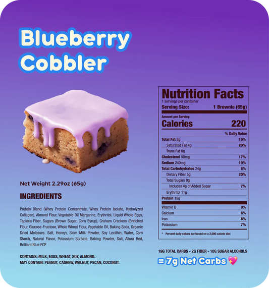Prime Bites Protein Brownie Snack Brownie 1 Serving Supplement Facts - Whey Protein Blend Part of ~16-19g | Svpplements