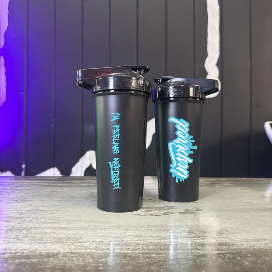 Inspired Nutra Perfect Shaker Cup Accessory N/A Servings Black Blue Supplement Facts - Black and blue branded | Svpplements