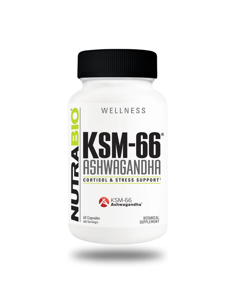 NutraBio KSM-66 Ashwagandha Capsules 60 Servings - KSM-66 Ashwagandha Root Extract 600mg | Svpplements