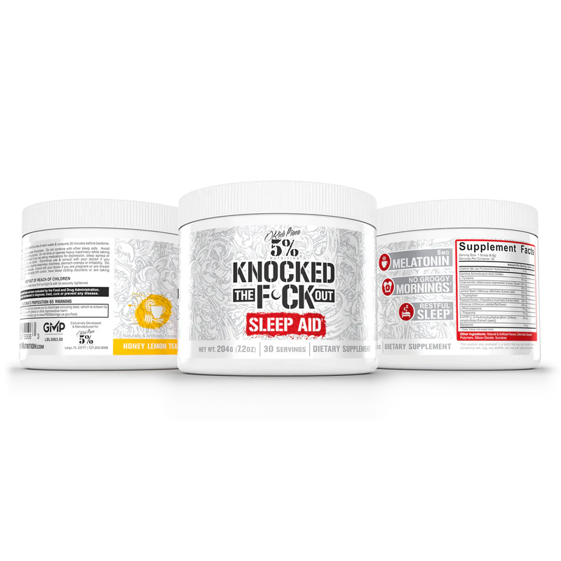 5 Nutrition Knocked Out Sleep Aid Supplement 30 Servings - Melatonin 8mg | Svpplements