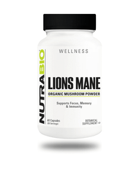 NutraBio Lion's Mane Nootropic Supplement 30 Servings - Organic Lion's Mane Mushroom Powder 1g | Svpplements