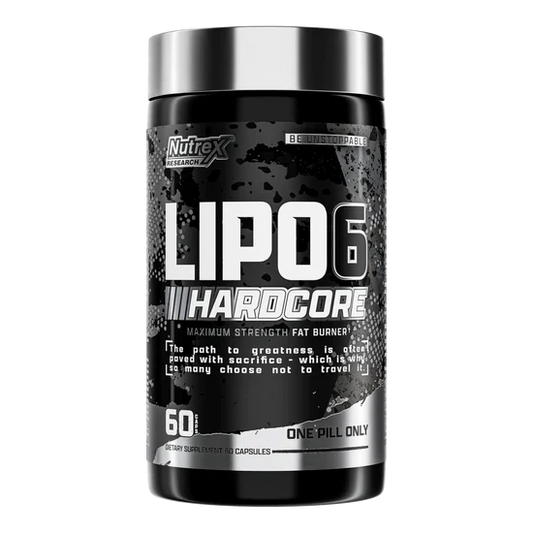 Nutrex LIPO-6 Hardcore Fat Burner Capsules 60 Servings - Caffeine Anhydrous 300mg | Svpplements