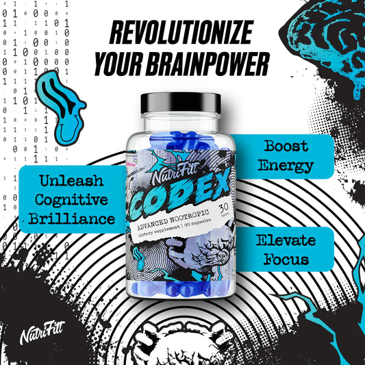 NutriFitt Codex Nootropic Capsules 30 Servings Supplement Facts - NeuraChol™ 500mg | Svpplements