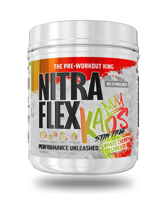 GAT Sport Nitraflex KAOS Stim-Free Pre-Workout Powder 40 Servings Supplement Facts - L-Citrulline 4,000mg | Svpplements