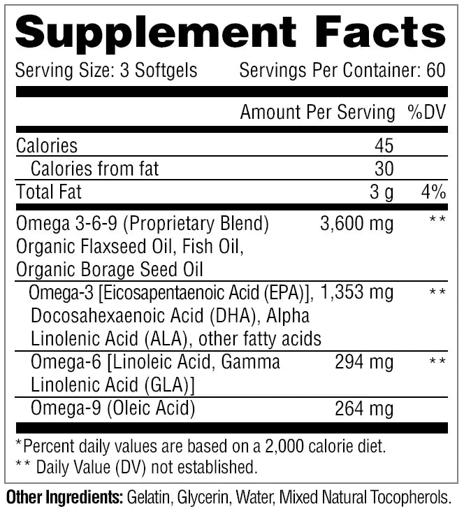 Metabolic Nutrition | Omega 369 | Essential Fatty Acid Complex