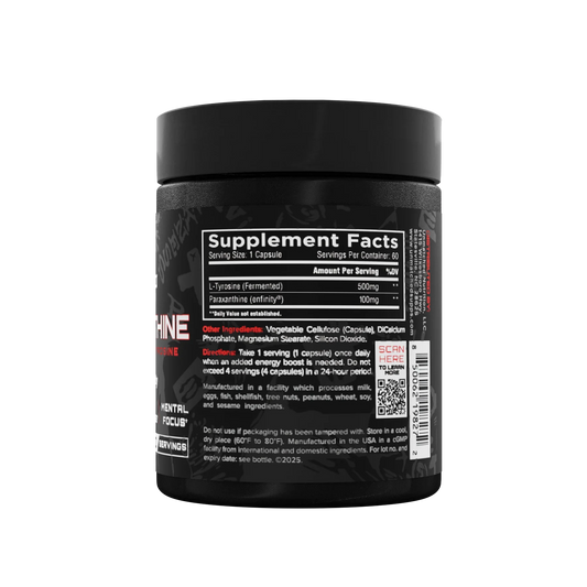 Unmatched Paraxanthine Low Stim Energy Focus Supplement Powder 60 Servings Supplement Facts - Paraxanthine | Svpplements