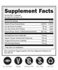 Bucked Up Buck Rut Test Booster Capsules 30 Servings Supplement Facts - Ashwagandha Extract as KSM-66® 750mg | Svpplements