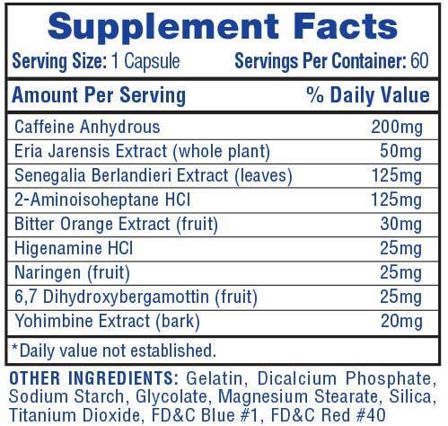 Hi-Tech Dietary Supplement - Supplement Facts | Svpplements