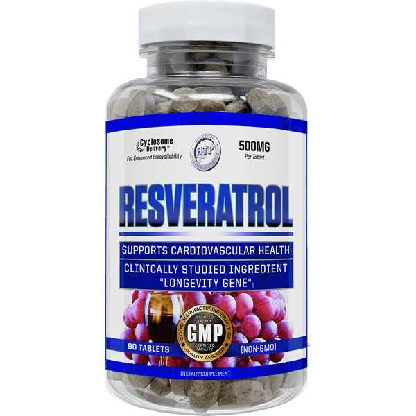 Hi-Tech Pharmaceuticals Resveratrol 500mg Capsules 90 Servings - Trans-Resveratrol 100mg | Svpplements