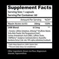 Insane Labz Fat Burner Capsules 60 Servings Supplement Facts - Niacin (Nicotinic Acid B3) 30mg | Svpplements