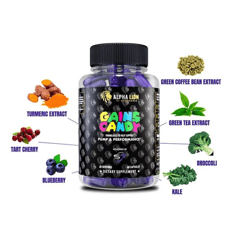 Alpha Lion Gains Candy S7 Pump Capsules 60 Servings Supplement Facts - S7™ 50mg | Svpplements