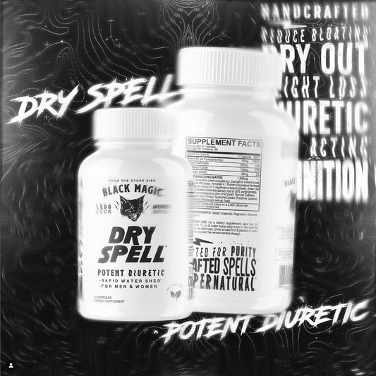Dry Spell Water Shed Supplement Capsules 20 Servings Supplement Facts - Natural Caffeine 75mg | Svpplements