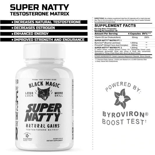 Super Natty Shred Stack- Black Magic Supply Capsule 30 Servings Supplement Facts - Byroviron (Bryonia | Svpplements