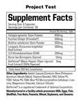 Project Test Hormone Support Capsules 30 Servings Supplement Facts - Fadogia agrestis Stem Extract 600mg | Svpplements