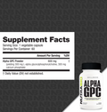 NutraBio Alpha GPC Nootropic Capsules 60 Servings Supplement Facts - Alpha GPC 300mg | Svpplements