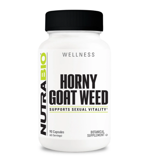 NutraBio Horny Goat Weed Herbal Supplement Capsules 60 Servings - Horny Goat Weed extract 1,000mg | Svpplements