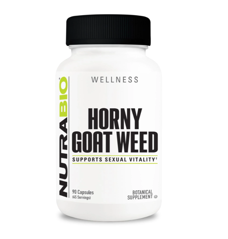 NutraBio Horny Goat Weed Herbal Supplement Capsules 60 Servings - Horny Goat Weed extract 1,000mg | Svpplements