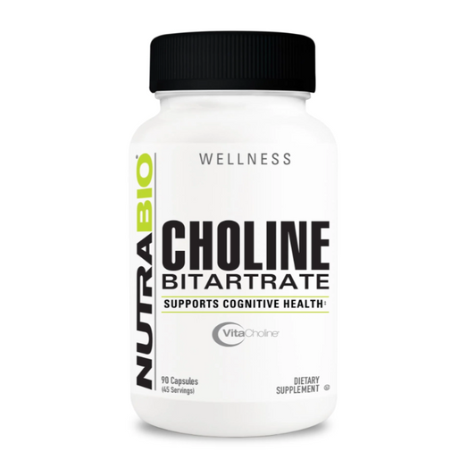 NutraBio Choline Bitartrate Supplement Powder 45 Servings - Choline 550mg | Svpplements