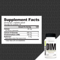 NutraBio DIM Hormone Support Capsules 60 Servings Supplement Facts - Diindolylmethane 100mg | Svpplements