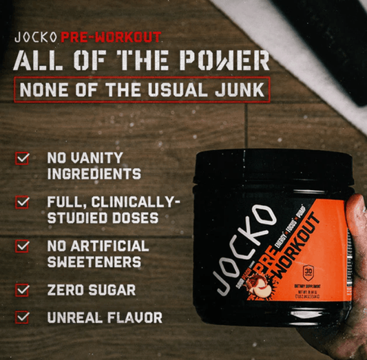 Jocko Fuel Pre-Workout Powder 30 Servings Supplement Facts - L-Citrulline 6,000mg | Svpplements
