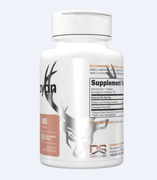 Bucked Up Himalayan Salt Capsules 180 Servings Supplement Facts - Sodium 390mg | Svpplements