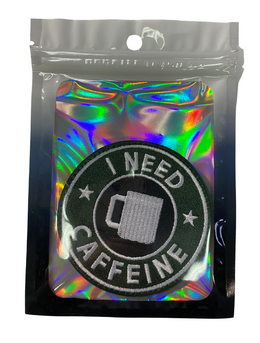 I Need Caffeine Patch Accessory 1 Count - Bold Nutrastop caffeine-themed design | Svpplements