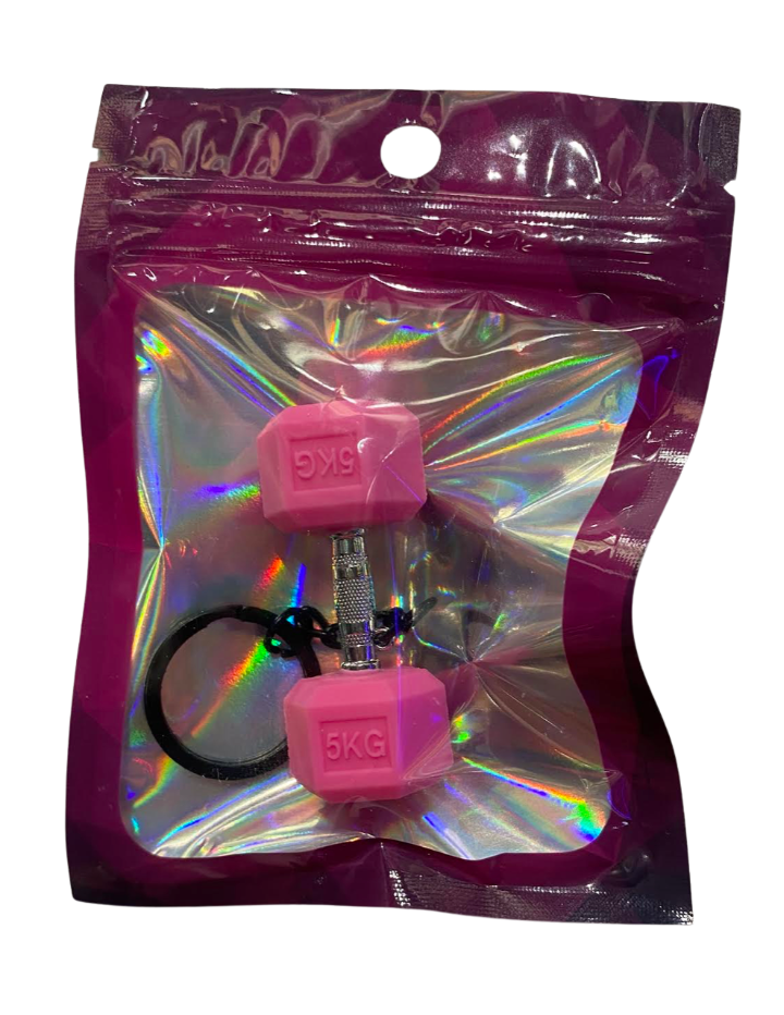 Pink Dumbbell Key Chain Accessory 20 Servings - Pink dumbbell design | Svpplements