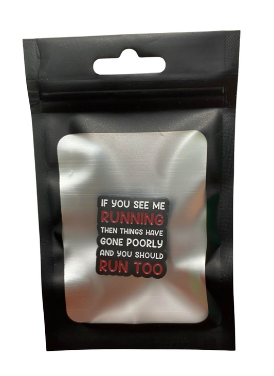 Nutrastop If You See Me Running Pin Accessory N/A Servings - Humorous fitness design | Svpplements