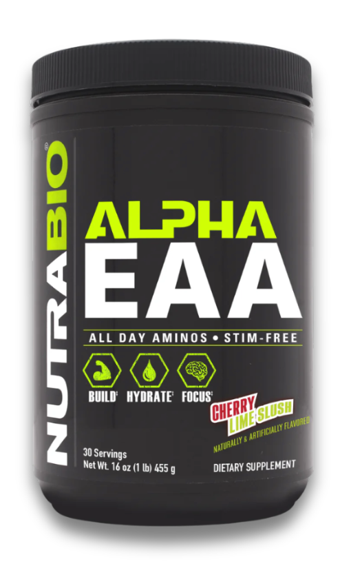 NutraBio Alpha EAA Amino Acid Supplement Powder 30 Servings Supplement Facts - L-Leucine 3,000mg | Svpplements