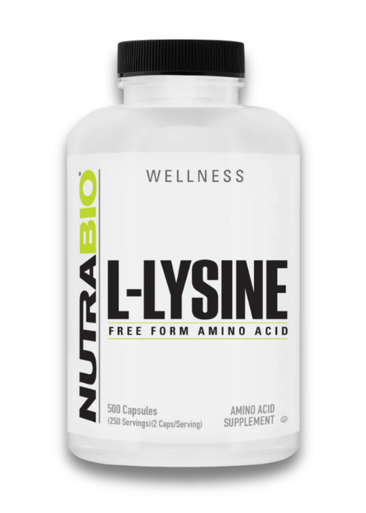 NutraBio L-Lysine HCl Amino Powder 500 Servings - L-Lysine HCl 1 g | Svpplements