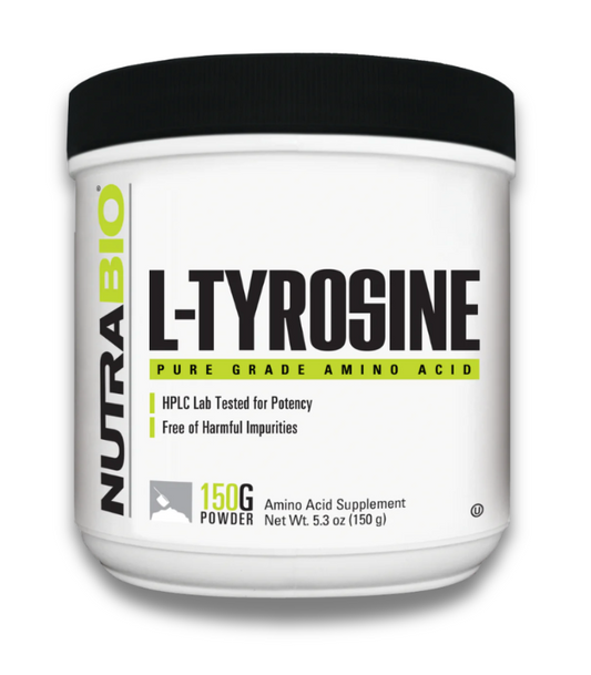 NutraBio L-Tyrosine Powder Amino Acid Supplement 300 Servings - L-Tyrosine 500mg | Svpplements