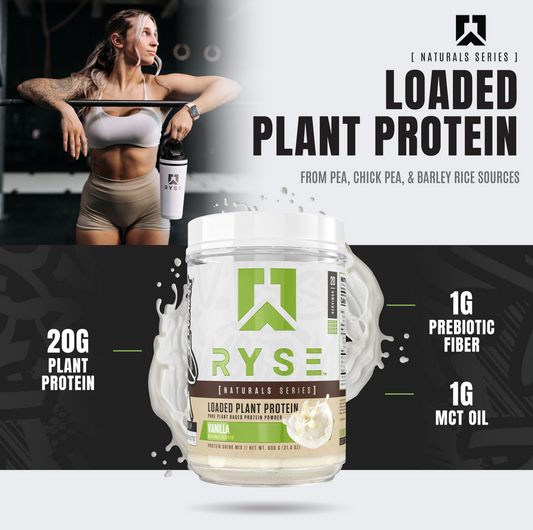 RYSE Loaded Plant Protein Natural Series Protein Powder 20 Servings Supplement Facts - Plant Protein Blend | Svpplements