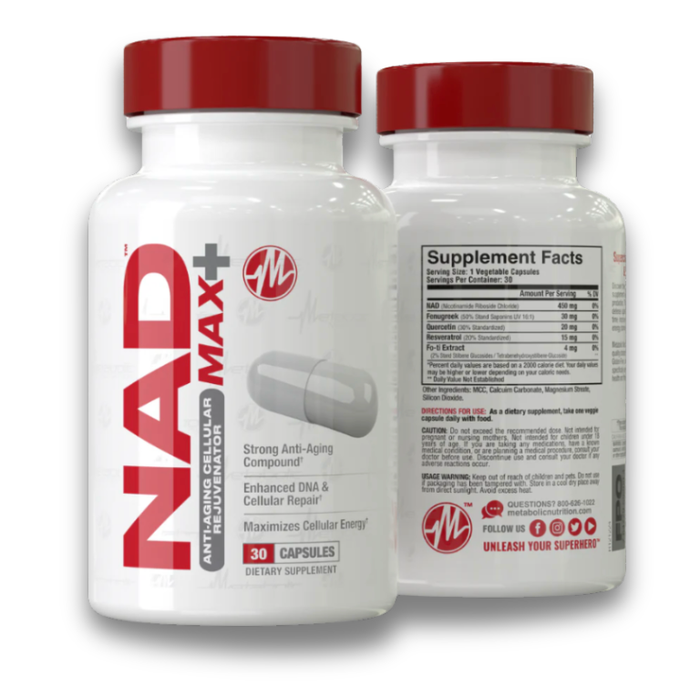 Metabolic Nutrition NAD Max Daily NAD Support Capsules 30 Servings - Nicotinamide Riboside Chloride 450mg | Svpplements
