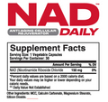 Metabolic Nutrition NAD Daily NAD Support Capsules 30 Servings Supplement Facts - NAD 150 mg | Svpplements