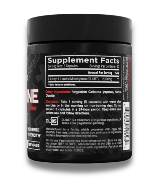 Unmatched Dileucine Amino Supplement Powder 30 Servings Supplement Facts - DL185™ Dileucine 2000mg | Svpplements