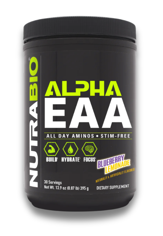 NutraBio Alpha EAA Amino Acid Supplement Powder 30 Servings - L-Leucine 3,000mg | Svpplements